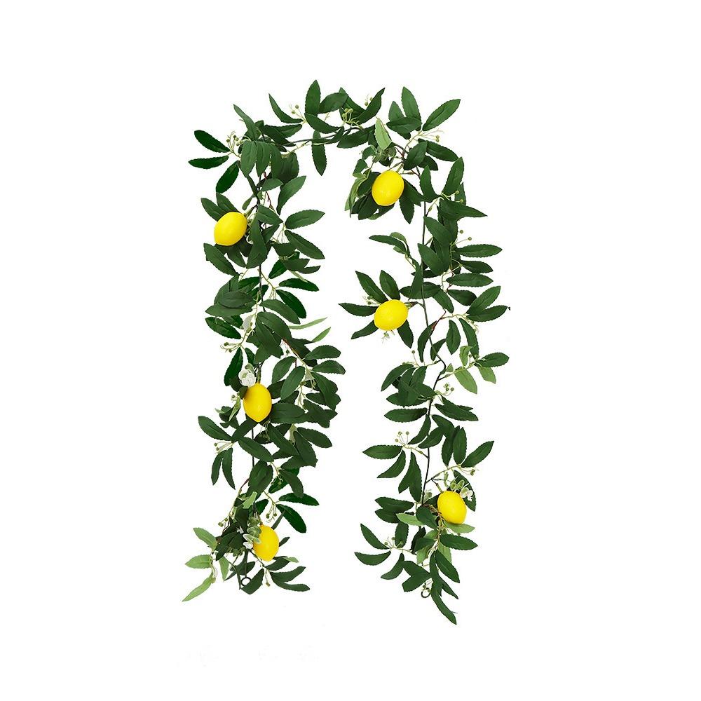 Real Touch Artificial Lemon Garland Green Plant Faux Fruit Vine  Door Wall Table Decor