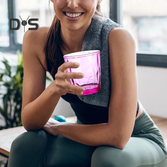 Красочные полупрозрачные стаканы для воды 310 мл, стаканы с ромбовидным узором, небьющиеся, термостойкие, без бисфенола А, штабелируемые стаканы для домашних вечеринок, ресторанов