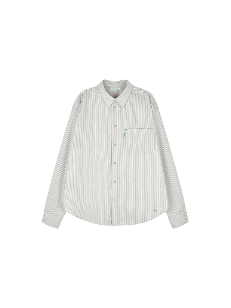 Свободная полосатая рубашка B-Flat Benetton (серый)