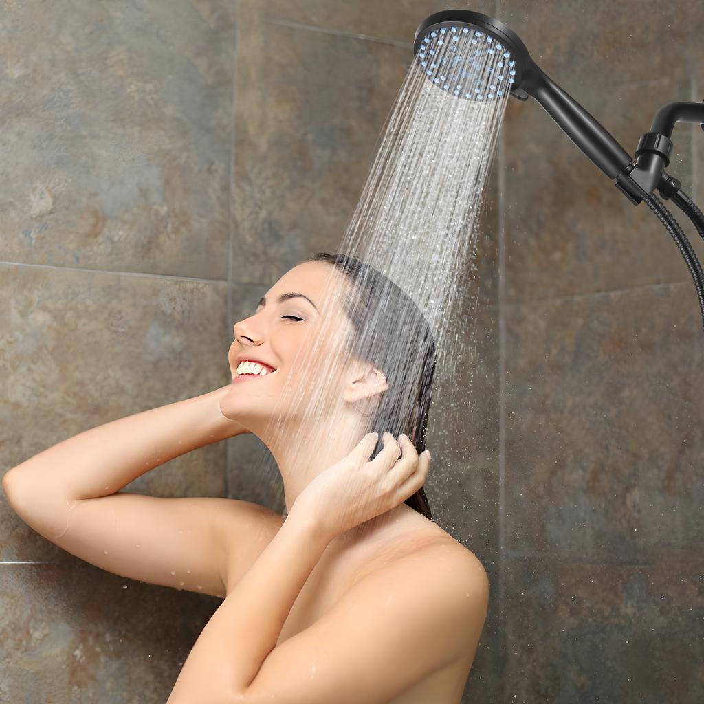 Душевая насадка высокого давления, 7-режимная ручная насадка для душа, противозасоряющиеся форсунки, насадка для душа с 62-дюймовым экраном