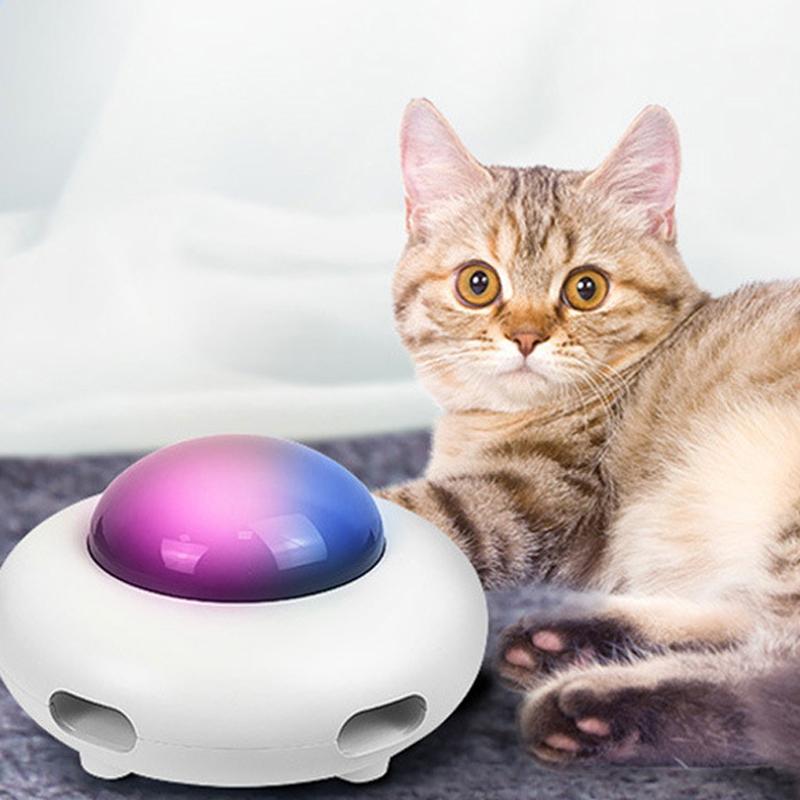 Игрушка для кошек, умный тизер, НЛО, поворотный стол для домашних животных, обучающие игрушки для ловли кошек, зарядка через USB, тизер для кошек, сменное перо, интерактивный авто