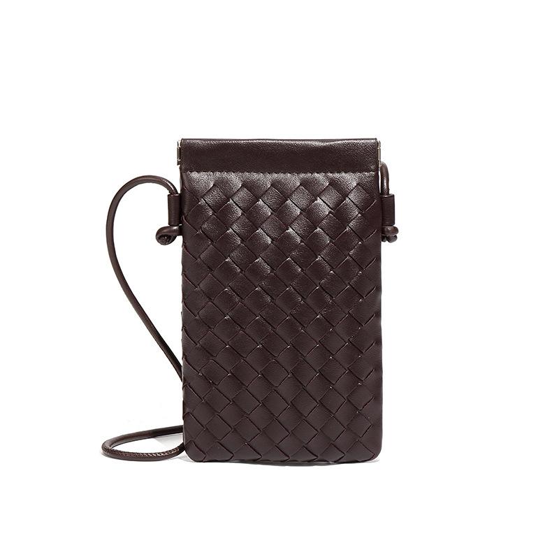 Vertical Mini Coin Mobile Phone Bag, Small and Lightweight, Single-shoulder Crossbody Women's Bag, Fashionable and Casual, Hand-woven Bag