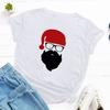 Рождественские мужские и женские забавные однотонные футболки с буквенным принтом, семейные футболки
