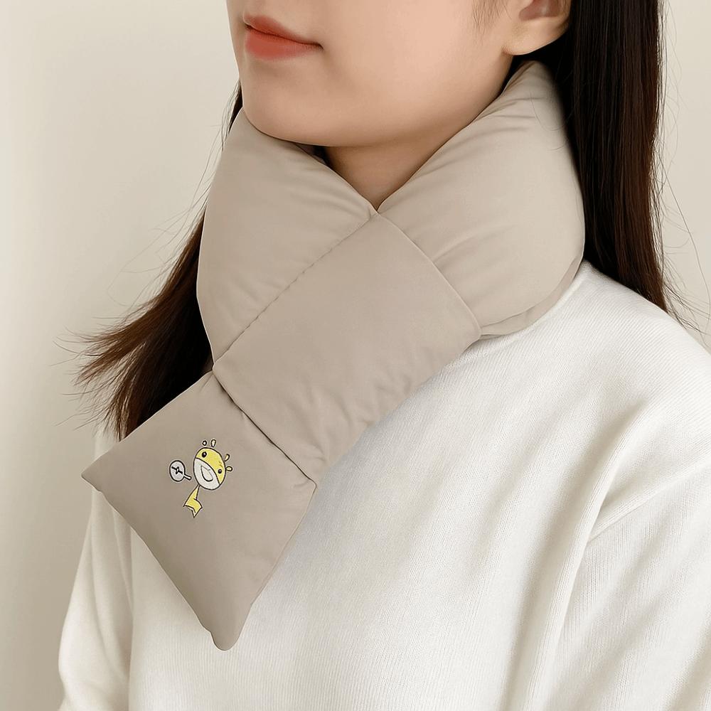 Thickened Winter Cross Scarf Solid Color Thermal Warm Scarf Fashion Down Cotton Scarf Woman/Girls