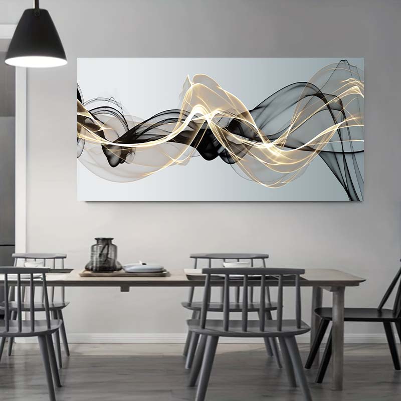Черное золото линии стены искусства холст картины плакаты абстрактные ленты картины для гостиной современный принт скандинавский офисный декор безрамный