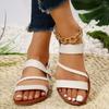 2024 Лидер продаж женские сандалии повседневные сандалии темперамент женские тонкие ремешки однотонные плоские сандалии большого размера
