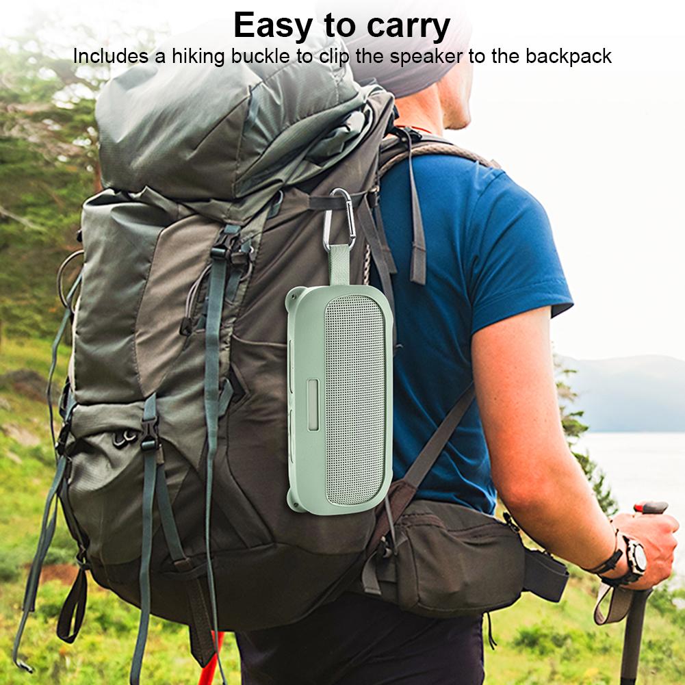 Silicone Case Cover Travel Protective Carrying Pouch with Shoulder Strap for Bose SoundLink Flex 1st Gen 2nd Gen BT Speaker