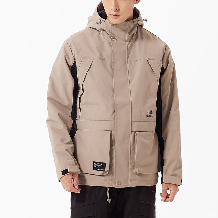 New Balance Jackets Men's Khaki Hooded Moderate Workwear AMJ23320-DRI