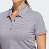 Adidas Striped Color Block Golf Short Sleeve Polo Shirt Women Tops Black IP8675