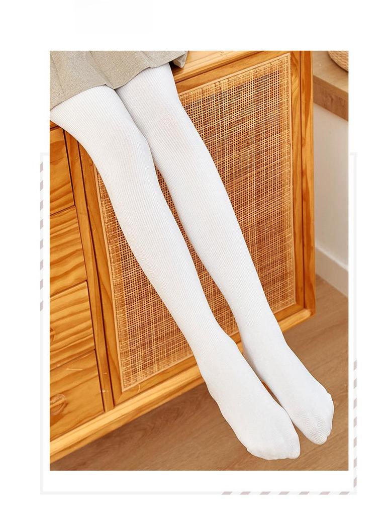 Velvet-Lined Girls' Cotton Pantyhose - Warm, Thick Leggings