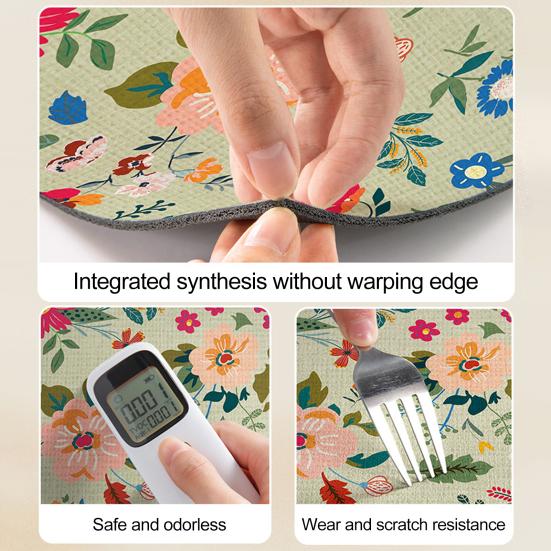 Коврик для ванной комнаты Коврик для пола Быстро впитывающий Цветочный принт Быстросохнущий Диатомовая грязь Противоскользящий