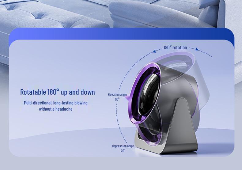 Portable Rechargeable Fan with Long Battery Life for Dormitory, Office, or Wall Mounting