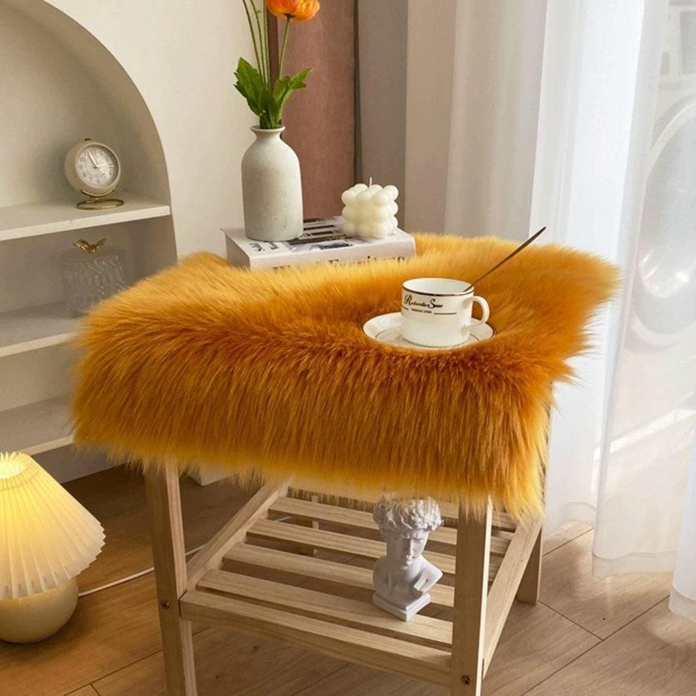 45*45cm Display Dressing Table Mat Fluffy Shaggy Fur Rugs Sofa Pillow Cushion Seat Cushion Pad