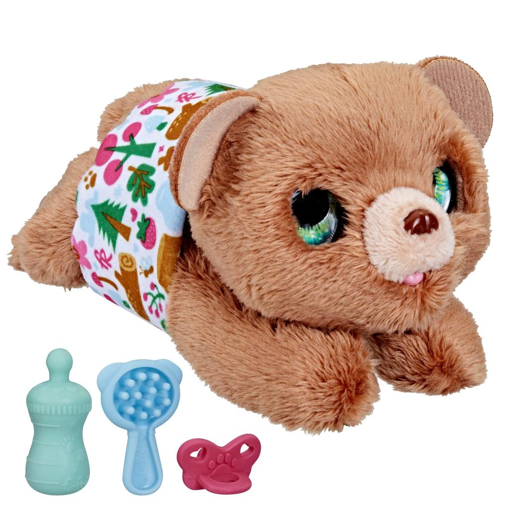 Hasbro FurReal Baby a and Animatronic Plush Toy with Adorable Sounds and Blinking for Ages 4 and Up Authentic Bear, Voice- Sound-responsive Movements,