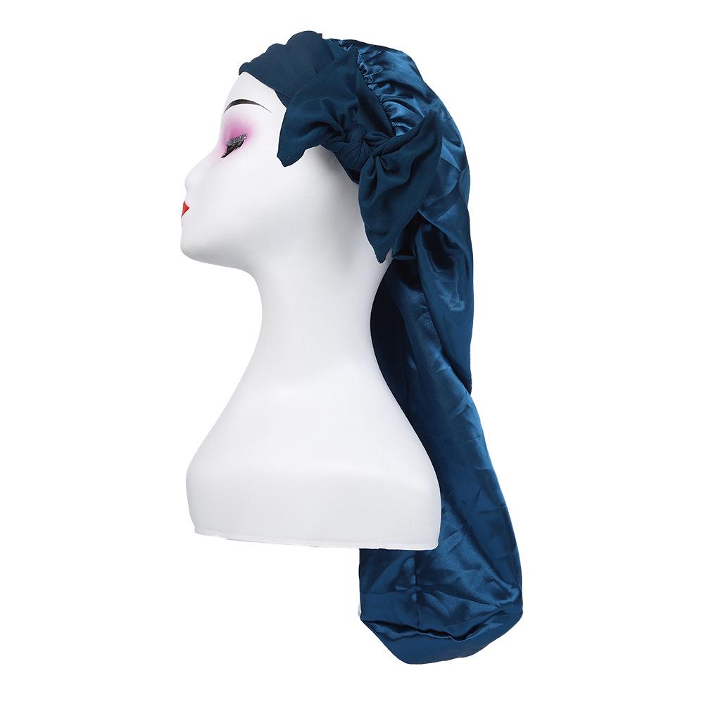 Длинный шелковый атласный платок-боннет для женщин - Защита волос с завязкой-бантом