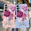 Мягкий силиконовый чехол с цветочным узором для Samsung A55 M35 S24 Xiaomi Redmi Note 13 Pro 13C iPhone Huawei Honor Realme Camera Защитный противоударный чехол