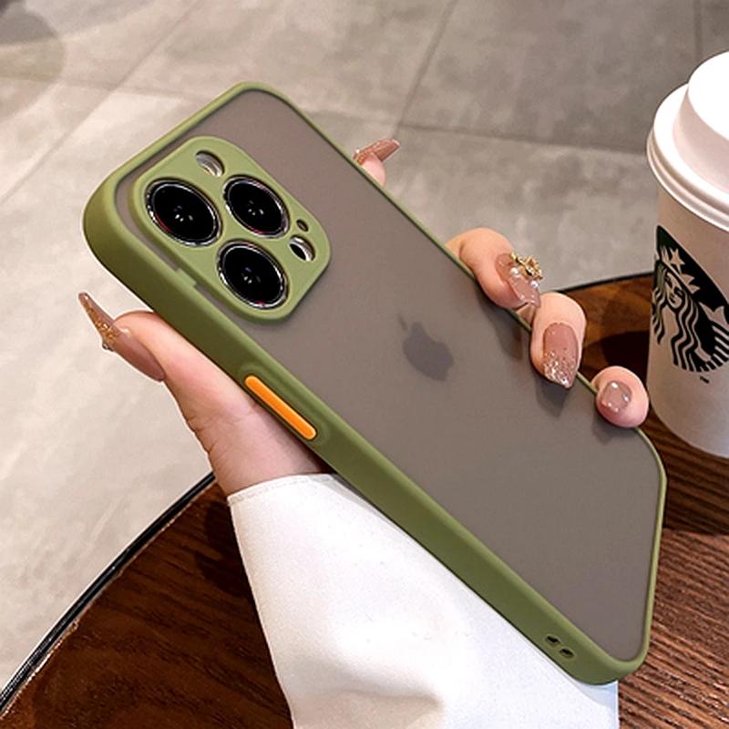 Luxury Shockproof Matte Phone Case For iPhone 15 14 13 12 11 16 17 Pro Max AIr Plus Bumper Transparent Cover