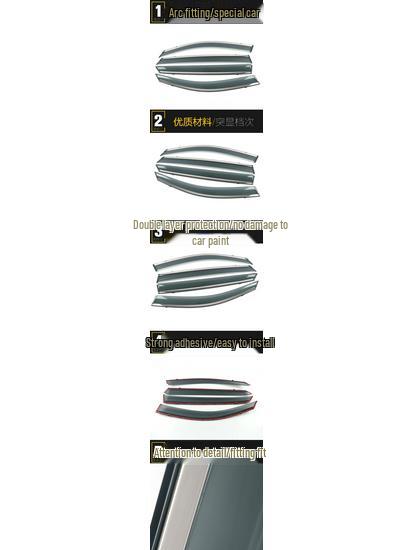 2020 BMW X2 Rain Guards - 3D Stainless Steel Bright Trim Car Accessories