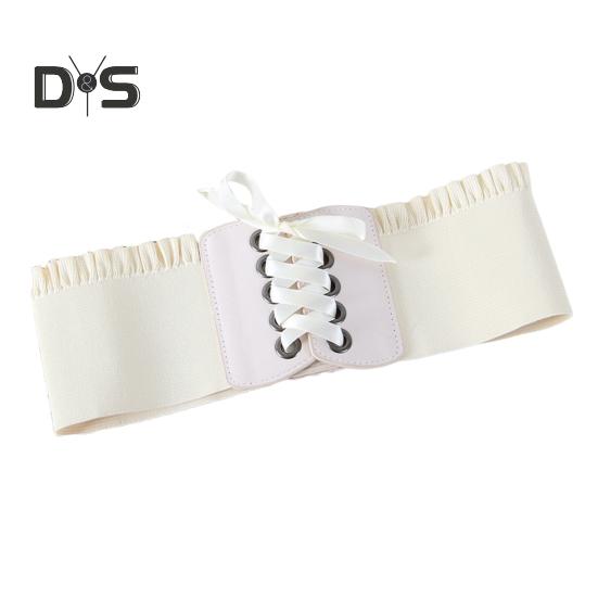 Корсетный пояс для женщин, завязывающийся на шнуровке, широкий эластичный пояс Waspie для платьев, аксессуар для костюма пирата на Хэллоуин