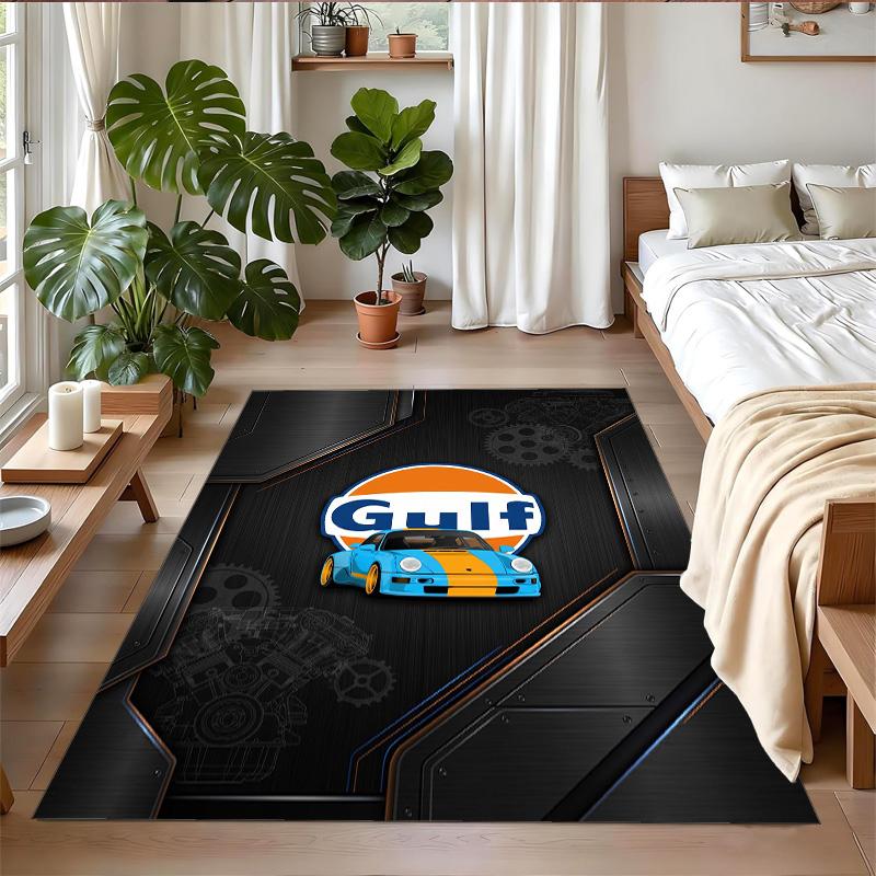 Gulf Print Crystal Velvet Plush Rug Wear?Resistant Anti?Slip Floor Mat For Indoor Household Decoration