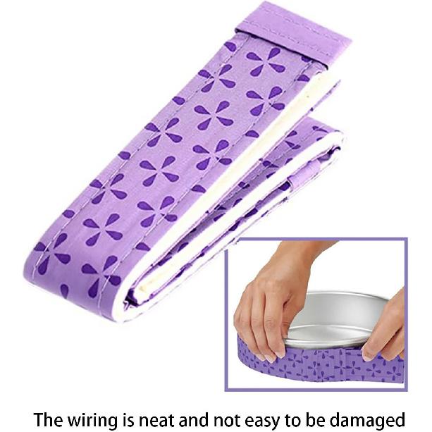Growtail 4 Pcs Bake Even Strip,Cake Pan Strips, Cake Pan Dampen Strips, Super Absorbent Thick Cotton,Keeps Cakes More Level and Prevents Crowning