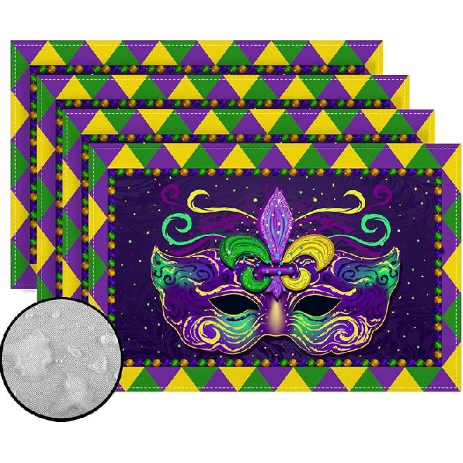 Mardi Gras Table Runner New Orleans Brazi Carnival Tablecloth Fat Tuesday Mardi Gras Decorations and Supplies for Home Kitchen Table-13×72''