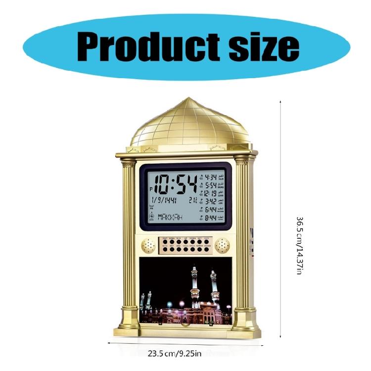 Digital Display Azan Calendar for Home Bedroom Decoration Prayer Snooze Wall Clock Desktop Alarm Clock HA-4002
