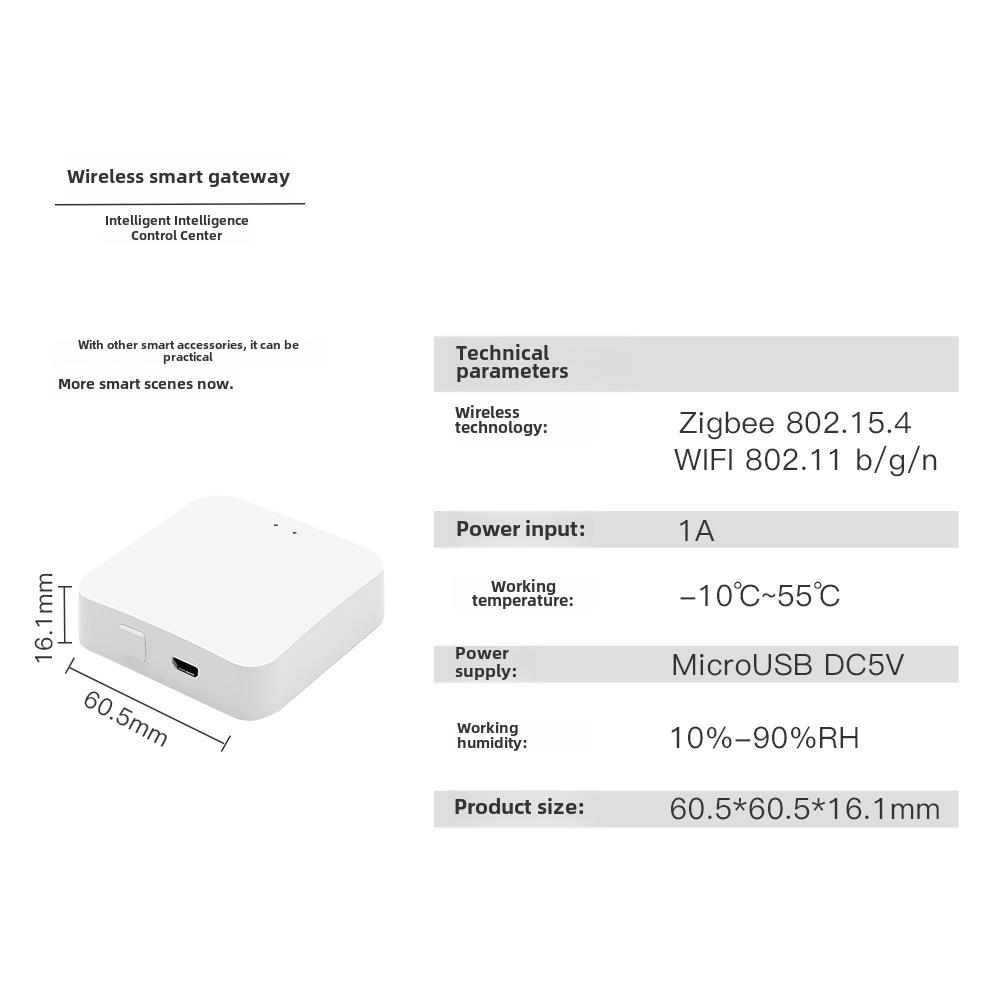 Tuya Zigbee Smart Home Water Detector & Smoke Alarm with Wireless Temperature and Humidity Sensor Switch