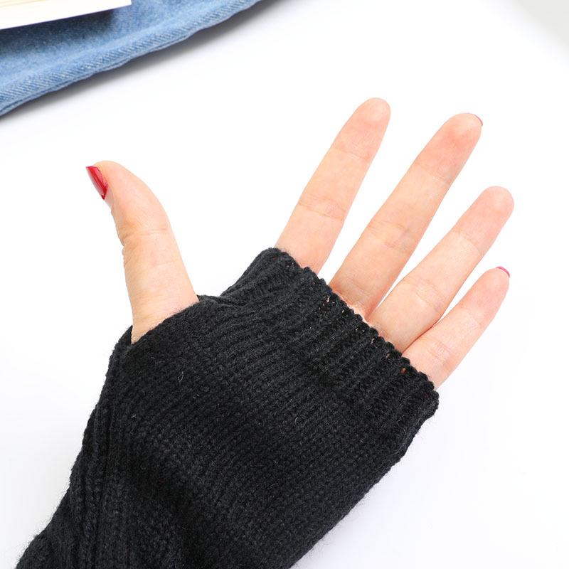 Мужские и женские шерстяные перчатки без пальцев в корейском стиле - модные короткие перчатки осень/зима