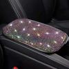 Чехол на подлокотник автомобиля со стразами, универсальная прямоугольная эластичная лента, защитная накладка для центральной консоли, подушка, коврик, аксессуары для салона автомобиля