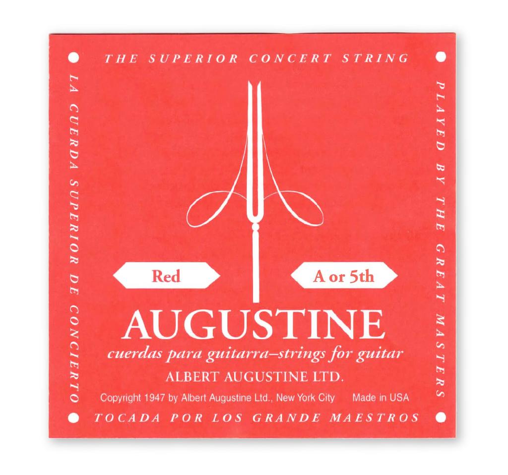 Струны для классической гитары AUGUSTINE, красные, 5 струн, красная пятая
