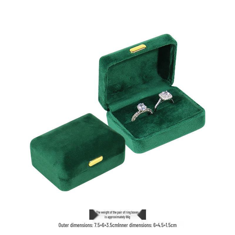 Бархатная шкатулка для украшений с золотой пряжкой и закругленными углами для колец, ожерелий и браслетов