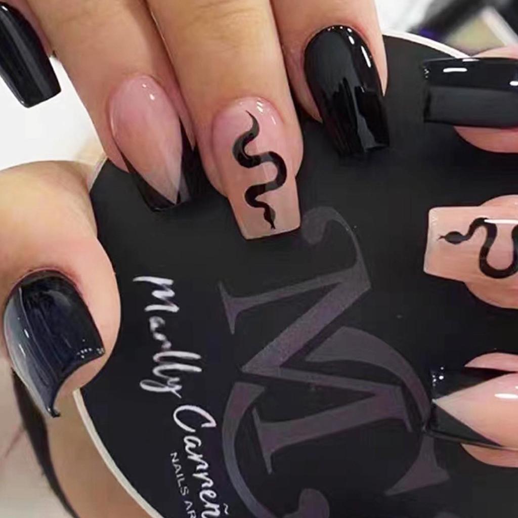 Съемные наклейки для нейл-арта в европейском и американском стиле - Простые, носибельные накладные ногти