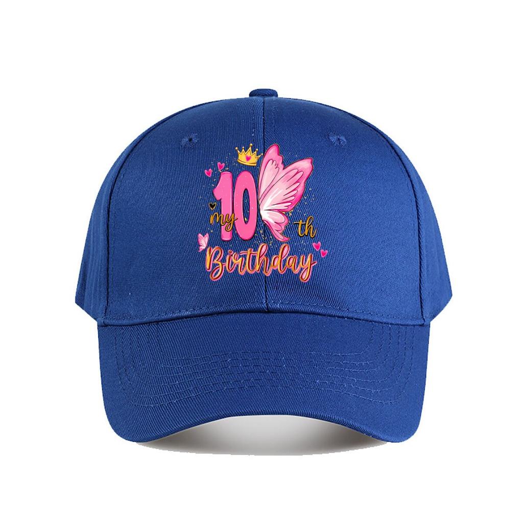 th Birthday Pink Butterfly Crown Glitter Baseball Cap Fashion Unisex Sunhat Womens Outdoor Sports