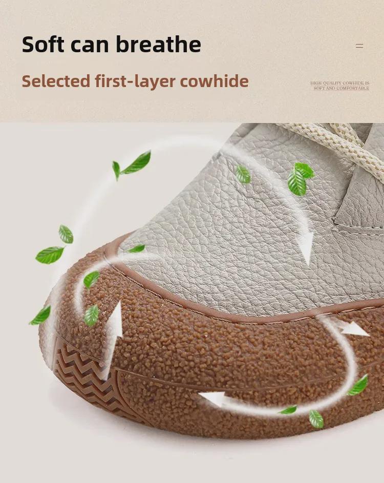 Женские кожаные туфли на шнуровке в стиле ретро — с круглым носком, мягкой подошвой, удобные повседневные туфли на плоской подошве для весны и осени