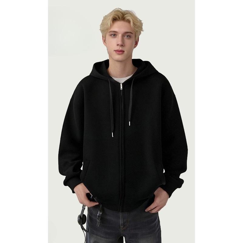 Мужская толстовка кэжуал с длинным рукавом и капюшоном, флисовая, на кулиске, на молнии, с карманами, тяжелая, демисезонная, зимняя, толстовки, верхняя одежда для мужчин