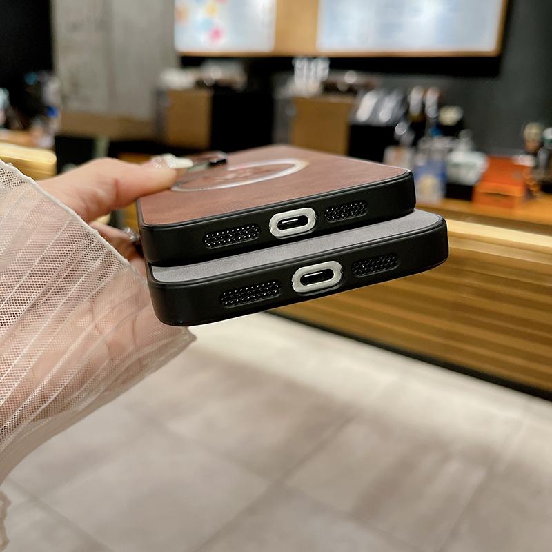 Чехол из искусственной кожи с рисунком для iPhone 16 15 14 13 12 11 16 Pro Max X XR Xs Max 15 Pro для беспроводной зарядки MagSafe, чехол для телефона
