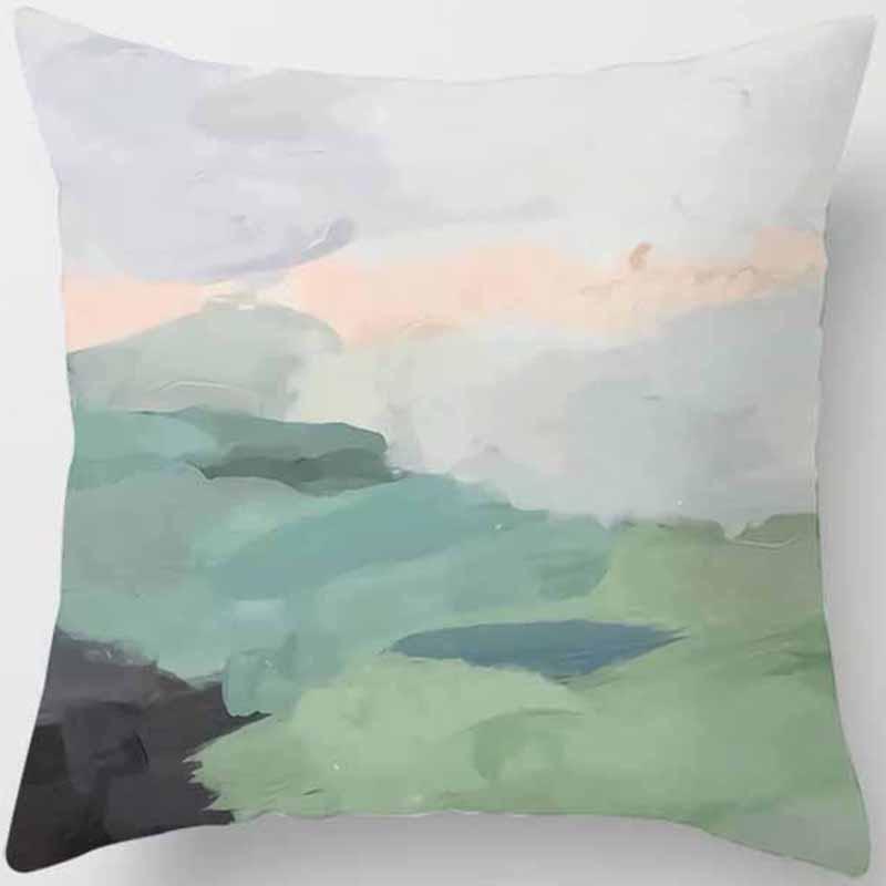 Квадратная наволочка с принтом зеленого цвета, украшение для дома, чехол на подушку для автомобильного дивана