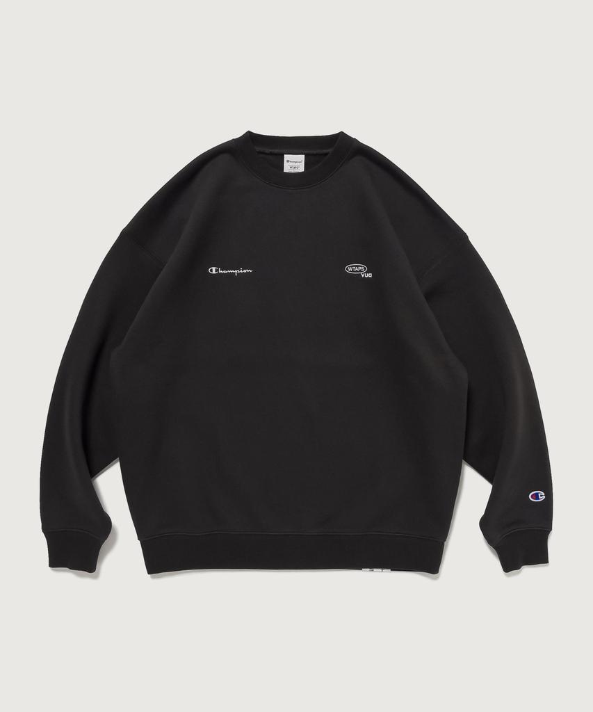 CHAMPION X Doubletaps Terry Fleece Crewneck Sweatshirt Off Black