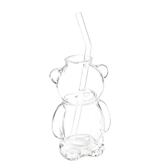 Yousheng 320ml Water Cup Bear Shape Glass Mug Heat-Resistant High Borosilicate Glass Coffee Tea Juice Drinking Bottle