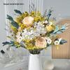 Immortal Rose & Eucalyptus Bouquet: Dried Hydrangea, Baby's Breath, Crystal Grass for Home Decoration & Living Room Arrangement