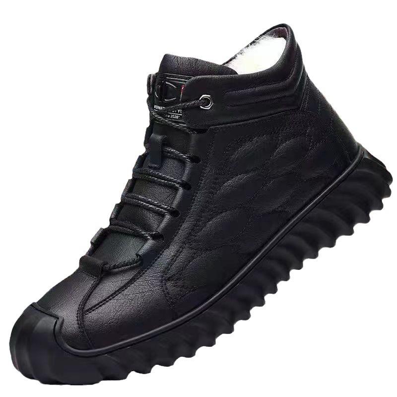 Хлопковые туфли мужские бархатные утолщенные зимние новые мужские туфли теплые высокие зимние ботинки ботинки Martin мужские уличные спортивные туфли