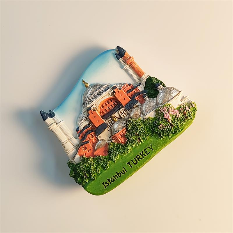 Турция Стамбул Айя-София 3D Стереоскопические Туристические сувениры Смола Живопись Декорация дом Магниты на холодильник
