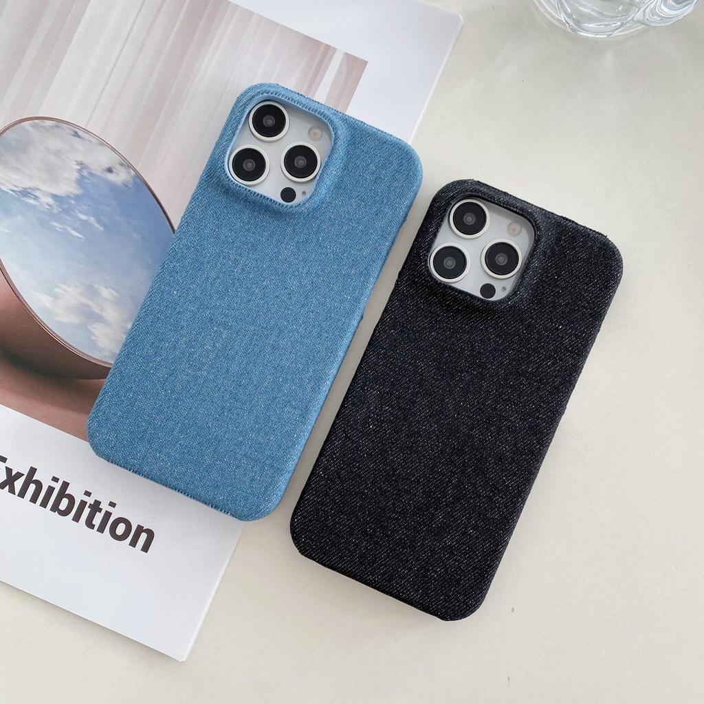 Жесткий джинсовый чехол для iPhone 15-17 Pro/Pro Max
