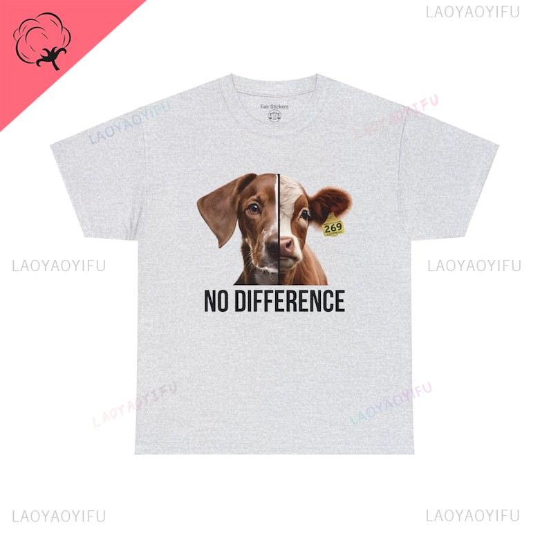 Футболка активистов-веганов с надписью «Антивидизм без разницы, идеи подарков для любителей телят и собак» на растительной основе для футболки «Освобождение животных»