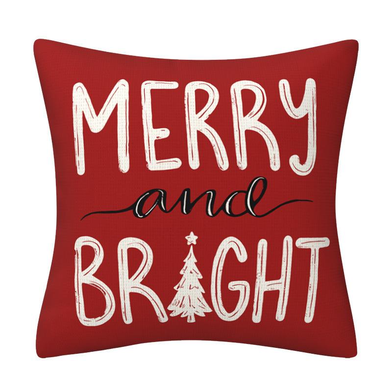 New Christmas Pillowcase Living Room Decoration Striped Snowflake Pillowcase Winter Farm Sofa Pillowcase