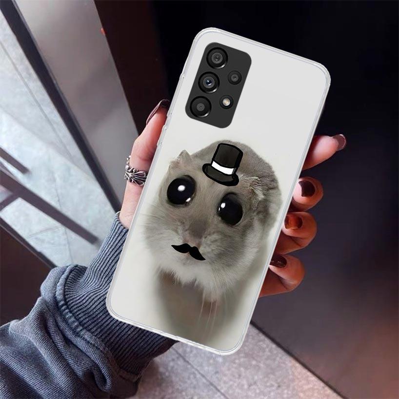 Funny Sad Hamster Meme Phone Case For Samsung Galaxy A12 A52S A42 A32 A22 A51 A50 Note 20 Ultra 10 S10 Plus A71 A70 A31 A30 A10S
