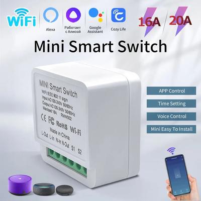 16A/20A WiFi Mini Smart Switch Module 2-стороннее управление Cozy Life APP дистанционное управление для Alexa Google Home Automation голосовое управление