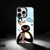 Cute Art Pingu Penguin Phone Case For iPhone 17,16,15,14,13,12,11 Plus,Pro Max,XS,Colored silver phone case