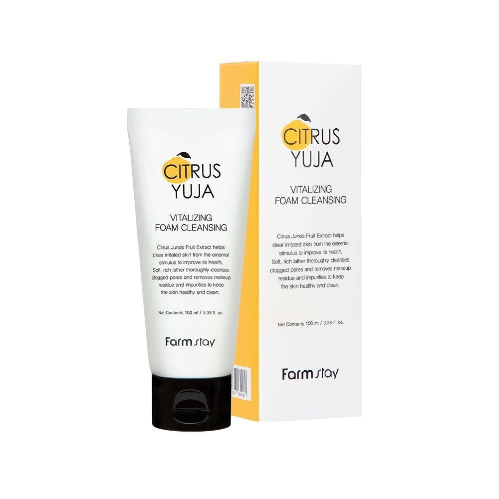 Farmstay Citrus Yuja Vitalizing Gentle Morning Facial Foam Cleanser (100ml) - Mild Cleansing & Hydrating